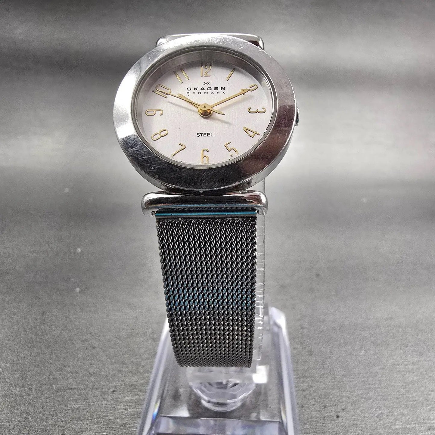 Skagen Steel Watch Women 25mm Silver Dial Silver Tone Round 107SGSC New Battery4