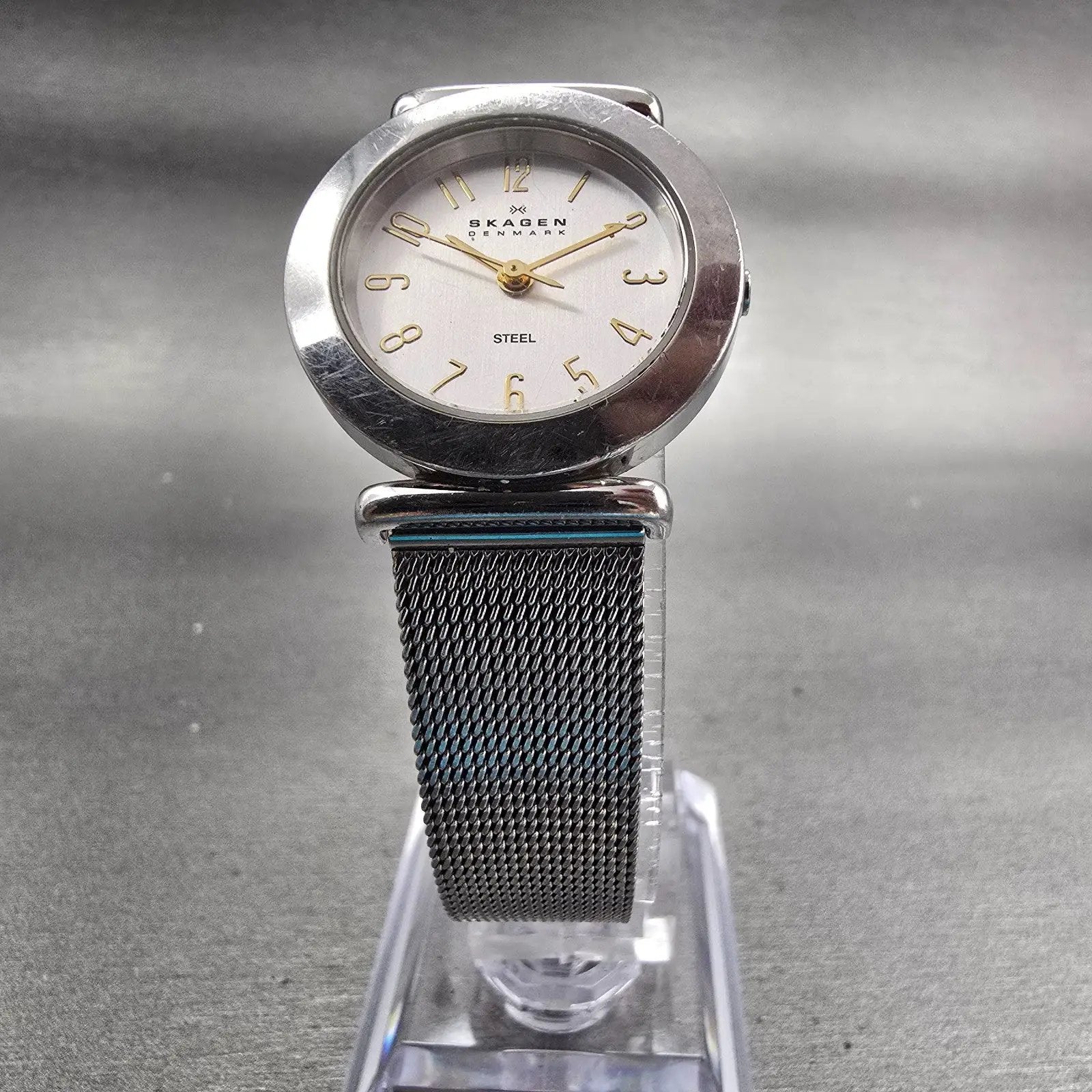Skagen Steel Watch Women 25mm Silver Dial Silver Tone Round 107SGSC New Battery4