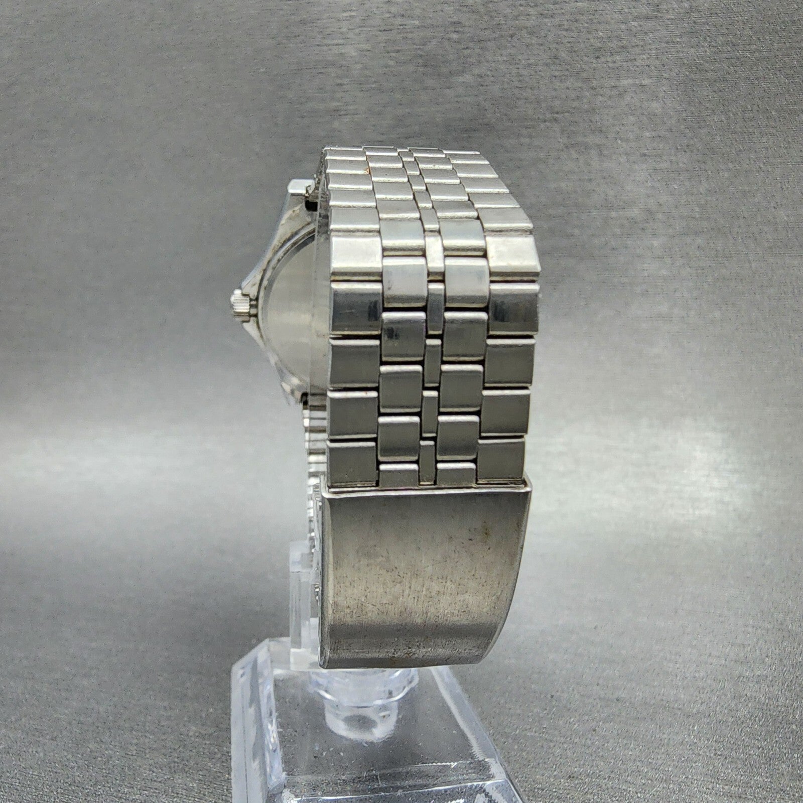 Seiko Chronos Watch Men 35mm White Dial Steel Daydate Round 5H237D20 PARTS6