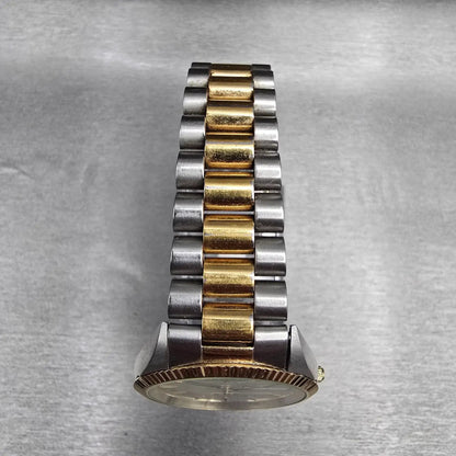 Wittnauer President Watch Men 35mm White Dial Two Tone Date Round QWR New Batt4