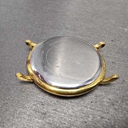 Movado Watch Men 34mm White Dial Gold Tone Round 87-E4-0885 NO CROWN PARTS12