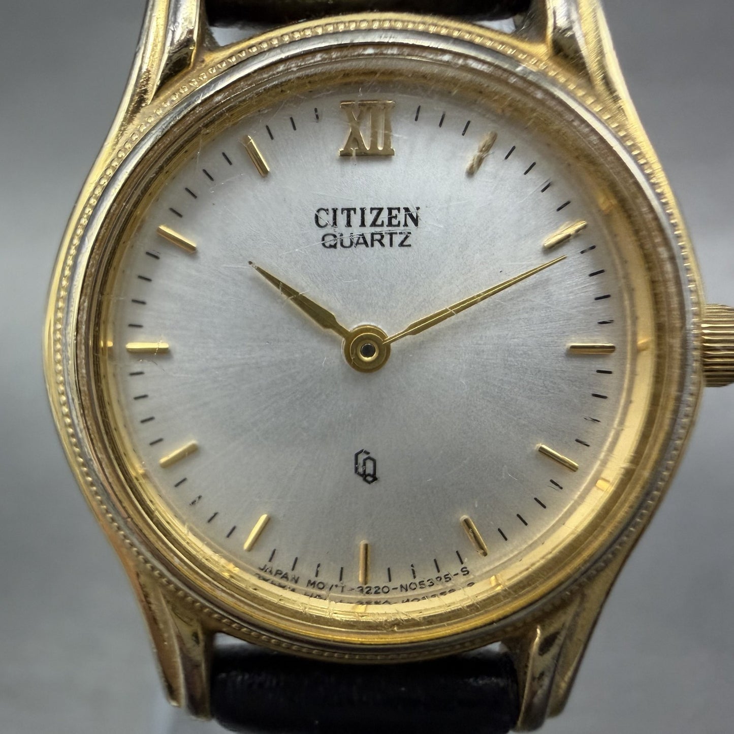 Citizen CQ Watch Women 23mm Silver Dial Gold Tone Round 3220-S32992 New Batt1