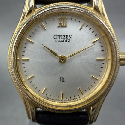 Citizen CQ Watch Women 23mm Silver Dial Gold Tone Round 3220-S32992 New Batt1