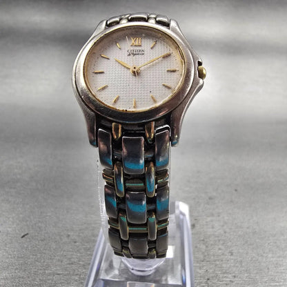 Citizen Elegance Watch Women 24mm White Dial Two Tone Round 5930-H06867 New Batt5