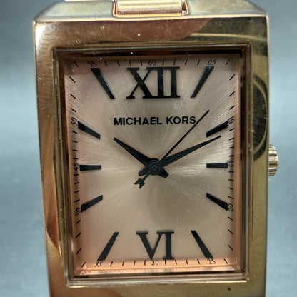 Michael Kors Nash Tank Watch Women 26mm Rose Dial Rose Gold Tone MK-3287 New Bat1