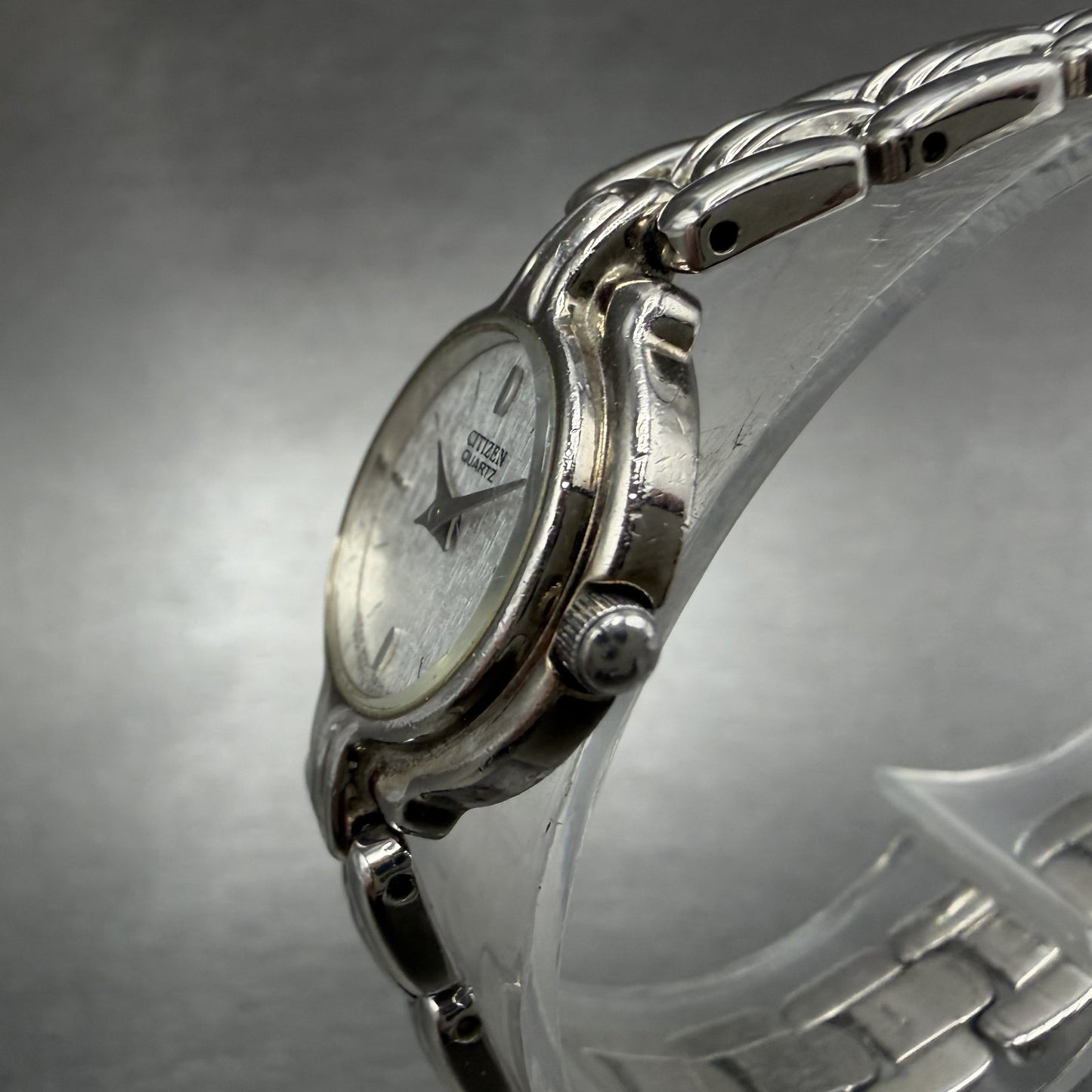 Citizen Watch Women 20mm Silver Dial Silver Tone Round 5920-S57707 New BatteryAB2