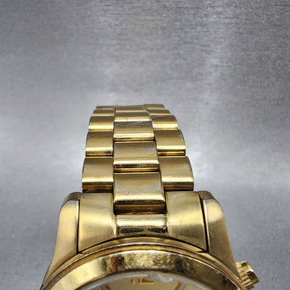 Michael Kors Runway Chronograph Watch Women 38mm Champagne Dial Gold Tone NewBat4