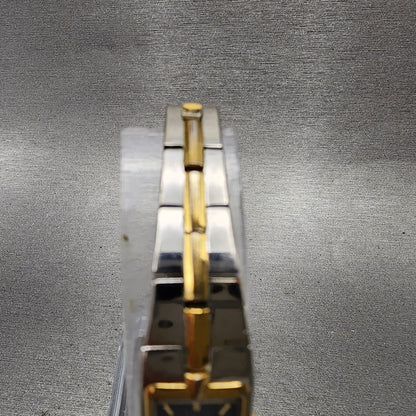 Seiko Tank Watch Women 13mm Blue Dial two Tone Rectangle 2e207479 New Battery4