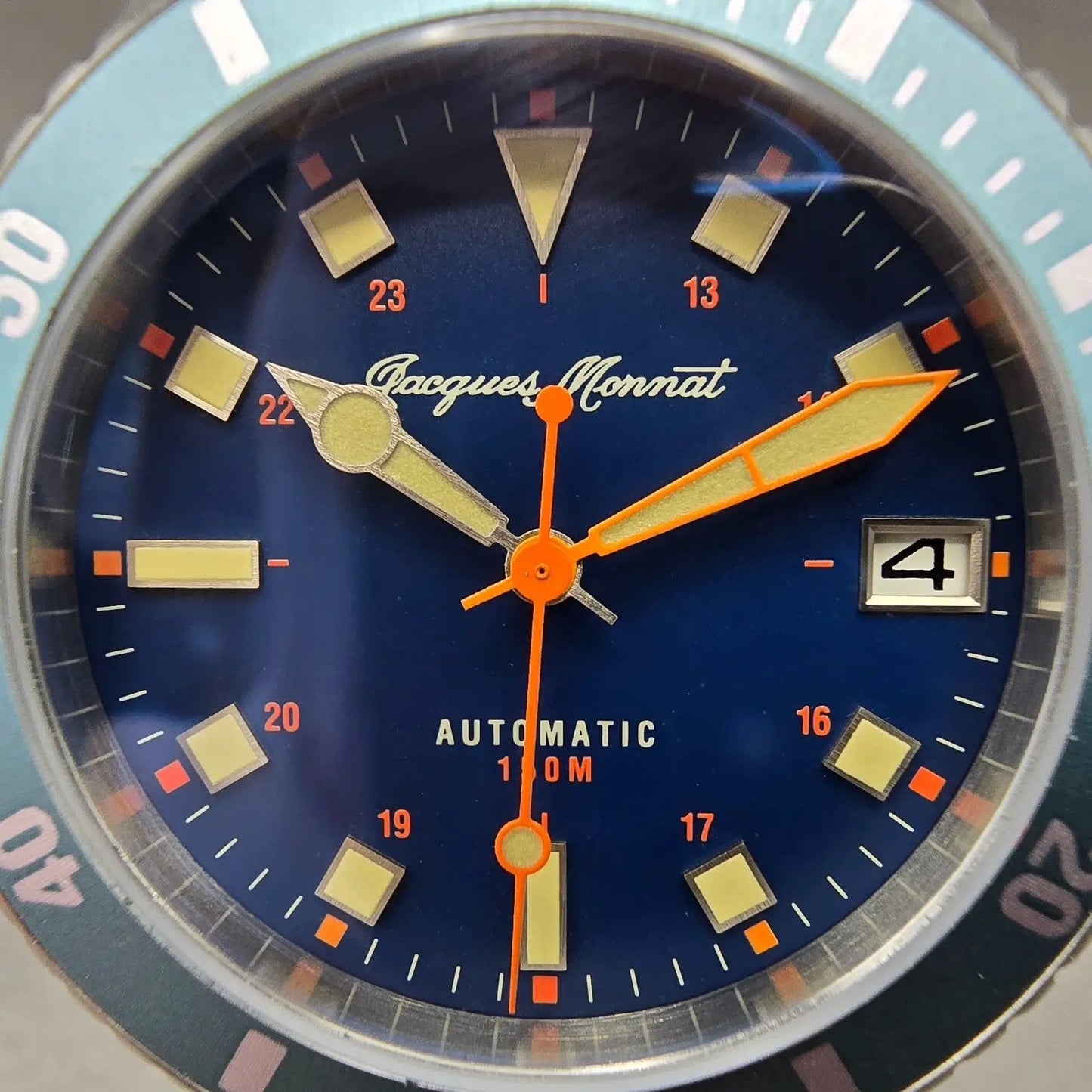 Jacques Monnat Antilles Blue Dive Watch Men 41mm Blue Dial Steel Automatic Runs1