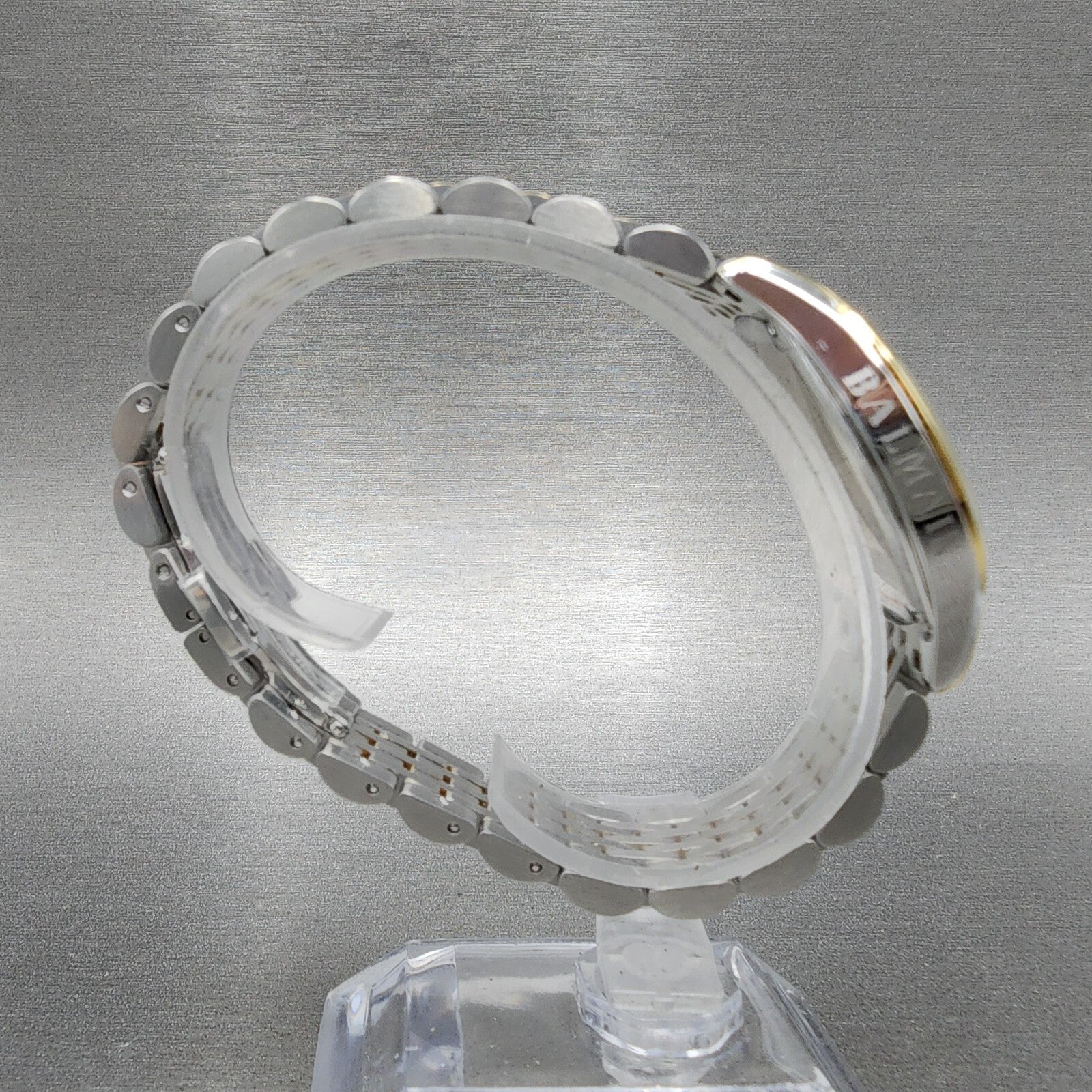 Balmain Classic R Watch Women 34mm MOP Dial Two Tone Date Round Diamond Markers8
