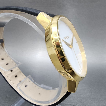 Nixon Kensington Watch Women 37mm White Dial Gold Tone Round New Battery3