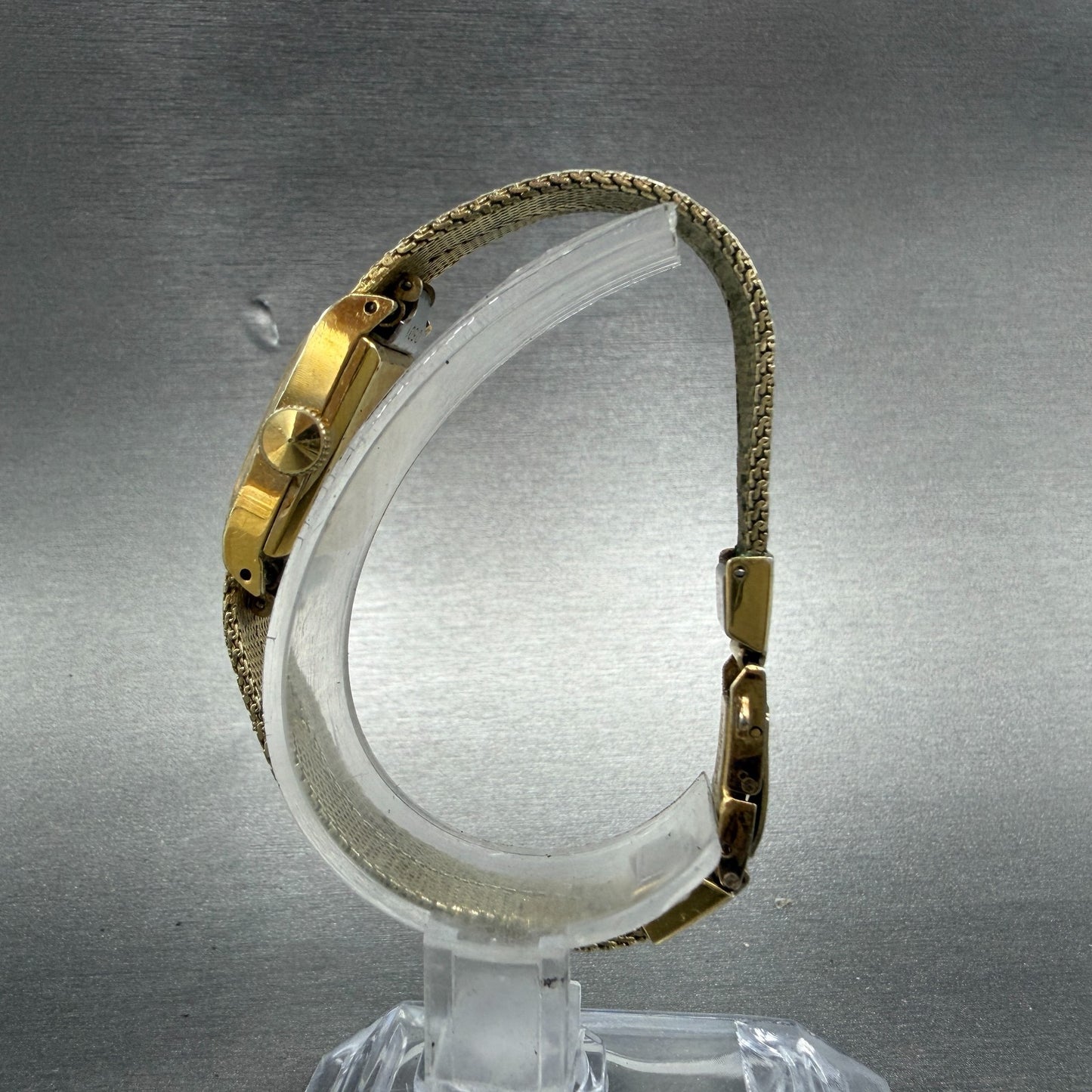 Seiko Tank Watch Women 15mm Champagne Dial Gold Tone Manual 11-3189 Runs 76H6