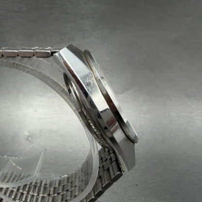 Citizen Crystron Watch Men 35mm Silver Dial Steel Daydate 4-730810 New Battery3