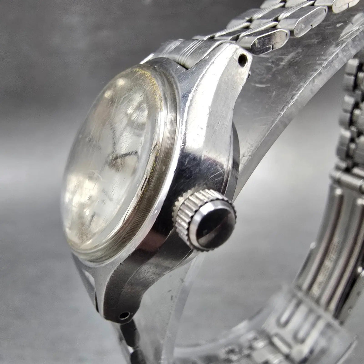 Seiko Automatic Watch Women 22mm White Dial Steel Date 2205-0040 PARTS VTG3