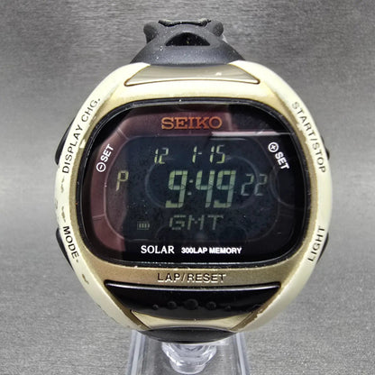 Seiko Super runner Watch Men 43mm White Gold Toyoko Marathon 2015 S680-00A0 Runs0