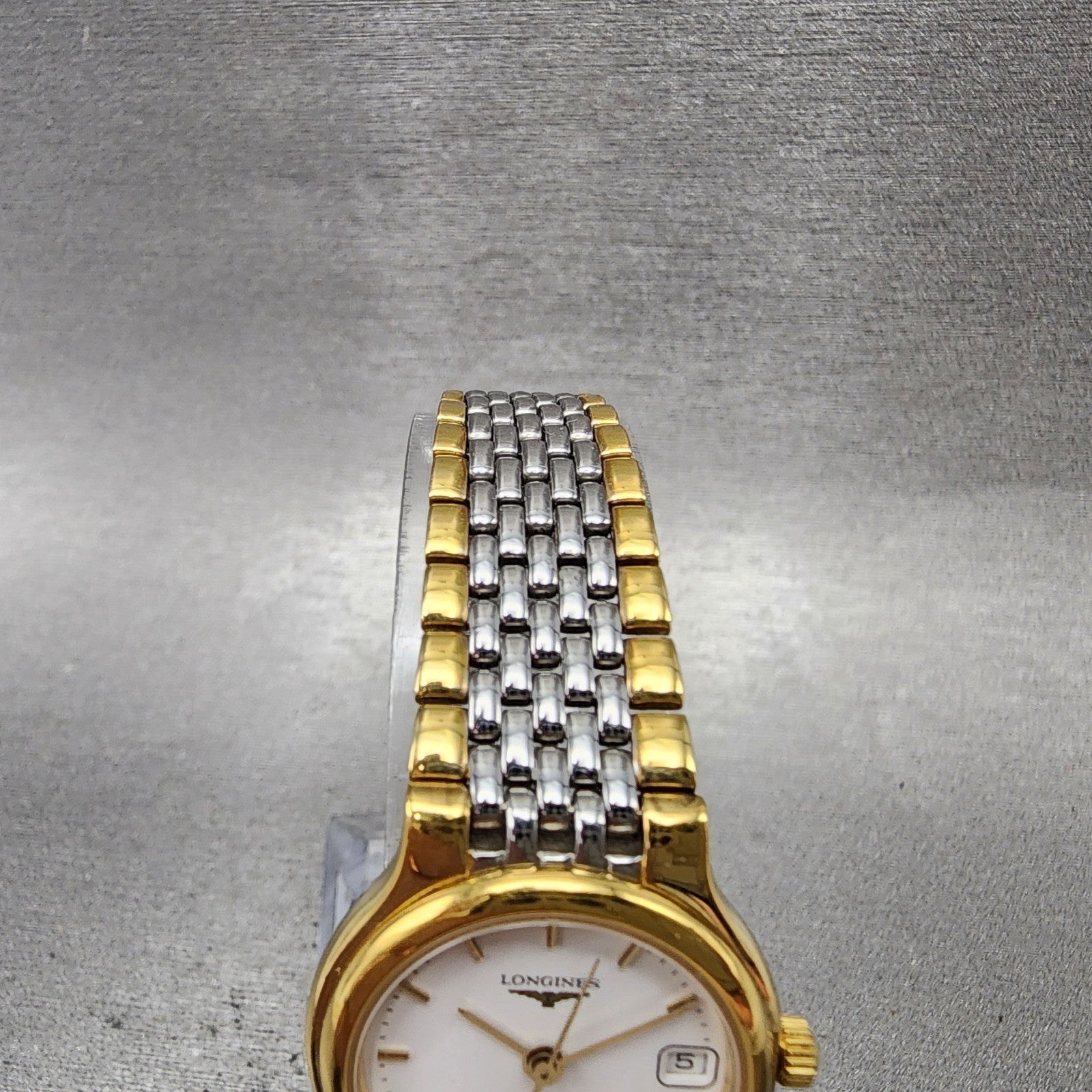 Longines Flagship Watch Women 24mm White Dial Two Tone Date Round 7291 New BattA4