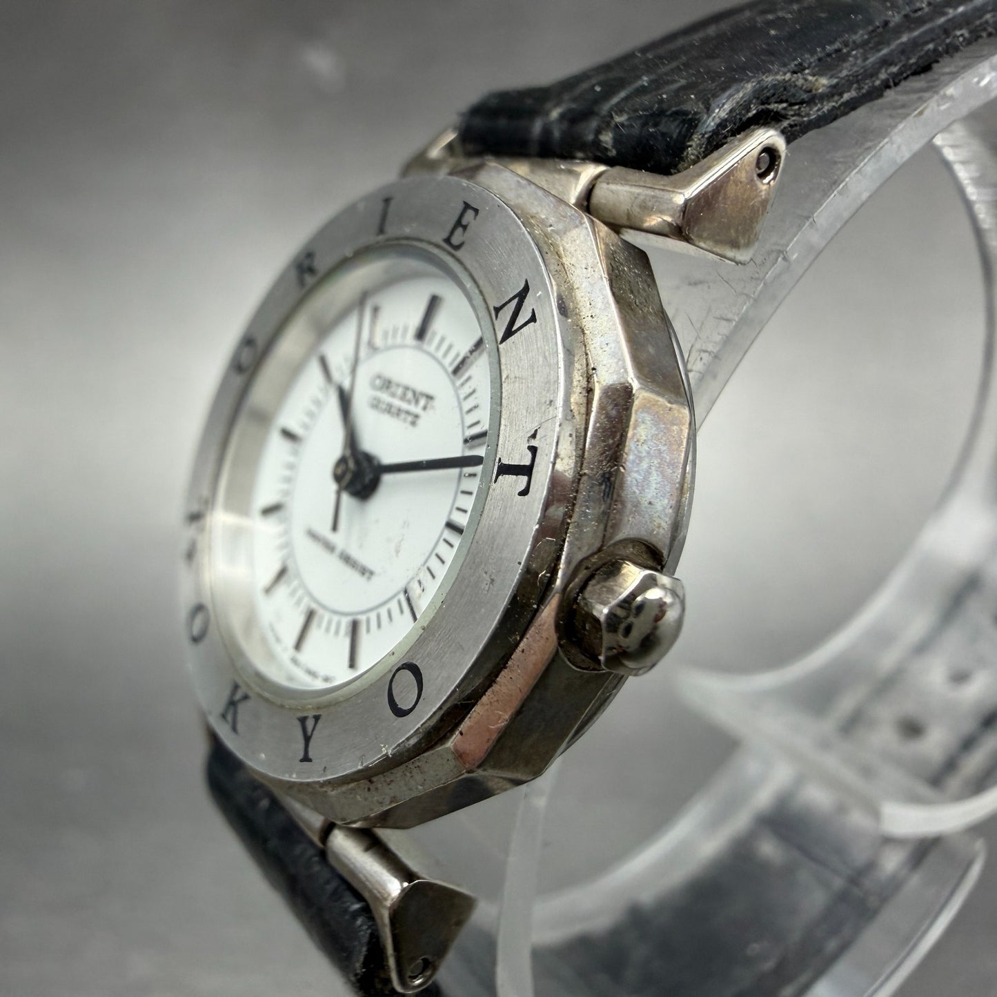 Orient Watch Women 24mm White Dial Silver Tone Round New Battery Vintage2