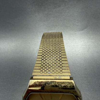 Casio MQ-503G Watch Men 31mm Champagne Dial Gold Tone Rectangle Daydate New Batt4