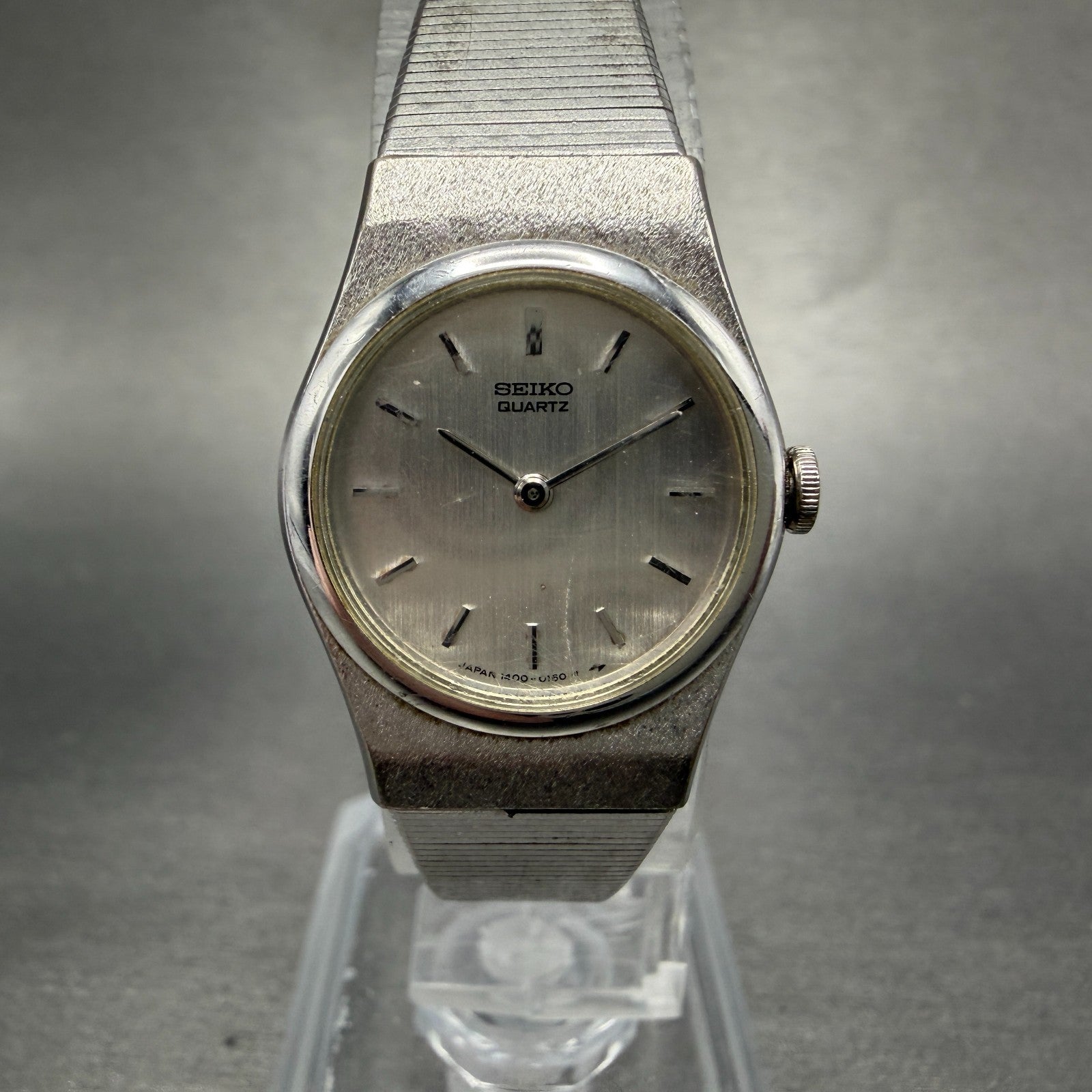 Seiko Watch Women 20mm Silver Dial Silver Tone Round 1400-0039 New Battery VTG0