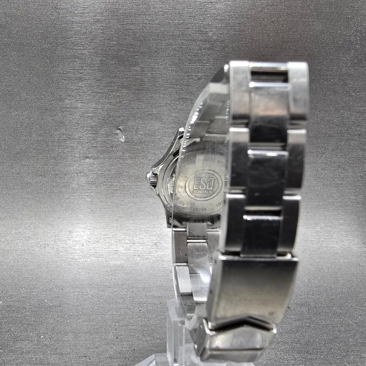 ESQ Watch Women 26mm Blue Dial Silver Tone Date Round E5293 New Battery7