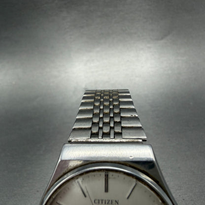 Citizen CQ Watch Men 34mm Silver Dial Silver Tone Daydate 4-211162 New Battery4
