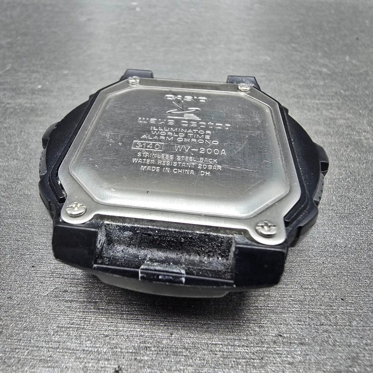 Casio Waveceptor Watch Men 48mm Digital Black Silver Alarm Chrono WV-M200 READ!!10
