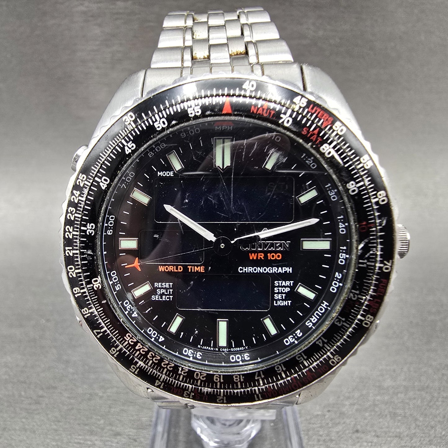 Citizen Promaster Wingman Watch Men 41mm Black Dial Steel Analog Digital PARTS0