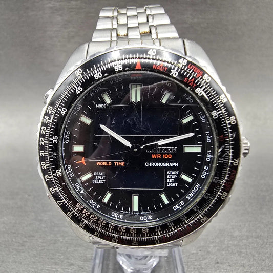 Citizen Promaster Wingman Watch Men 41mm Black Dial Steel Analog Digital PARTS0