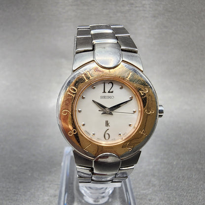 Seiko Lukia Watch Women 24mm MOP Dial Two Tone Round 1N01-0L80 New Battery