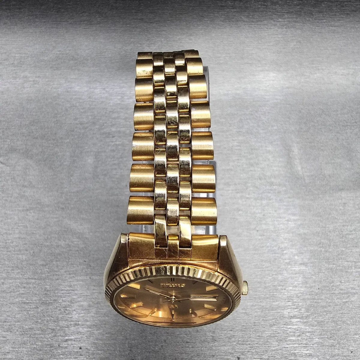 Seiko President Watch Men 36mm Gold Dial Gold Tone Daydate 5Y23-8A60 New Batt JP4