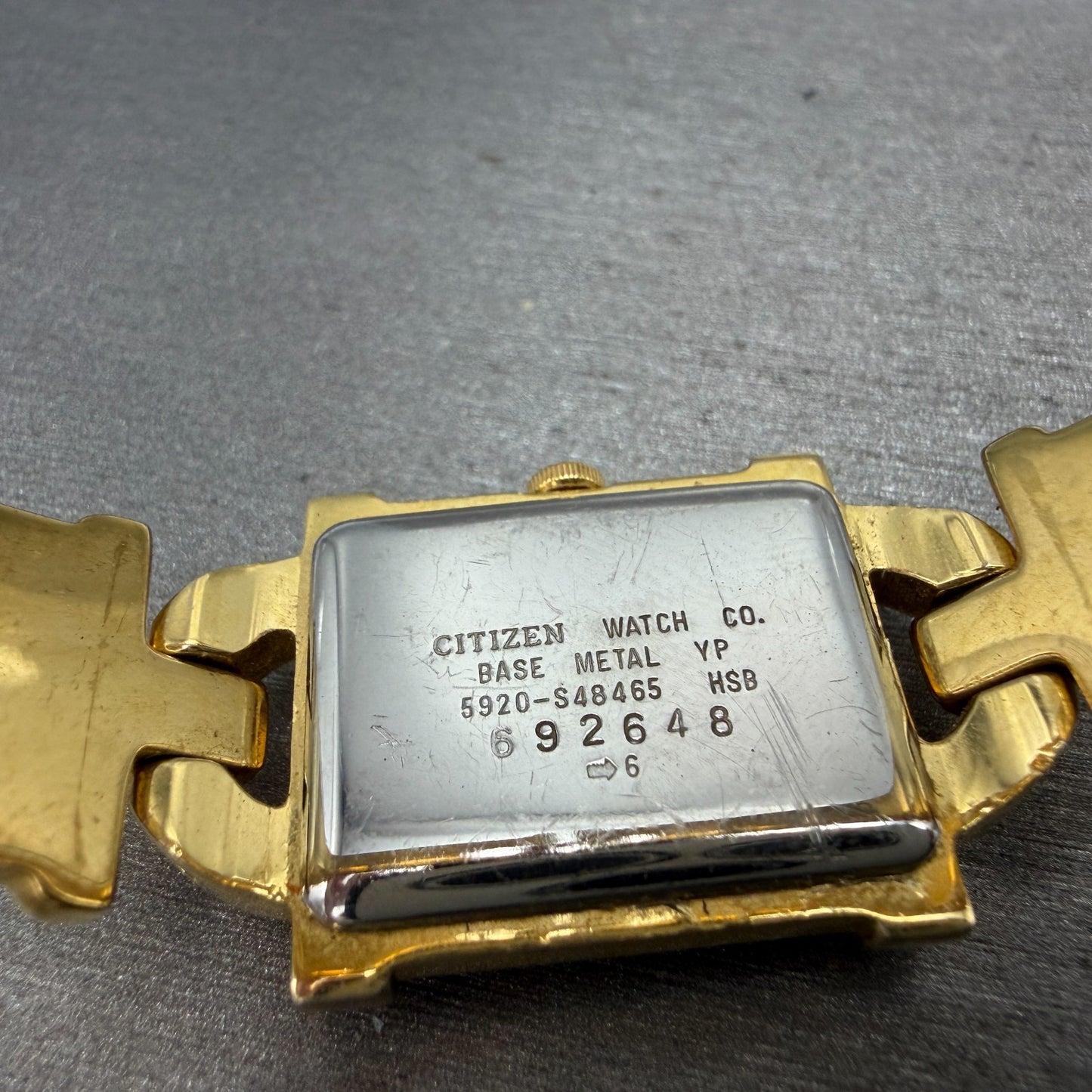 Citizen CQ Tank Watch Women 19mm Black Dial Gold Tone 5920-S48465 New Battery9