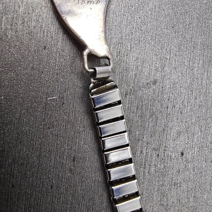 Navajo Sterling Silver Watch Band Tips 9mm Mother Of Pearl Leaf Design Vintage13