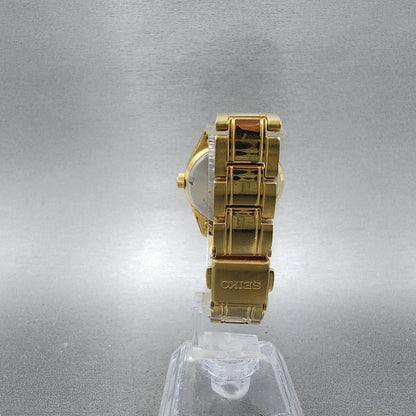 Seiko Watch Women 30mm White Dial Gold Tone Date 6n2200k0 New Battery7