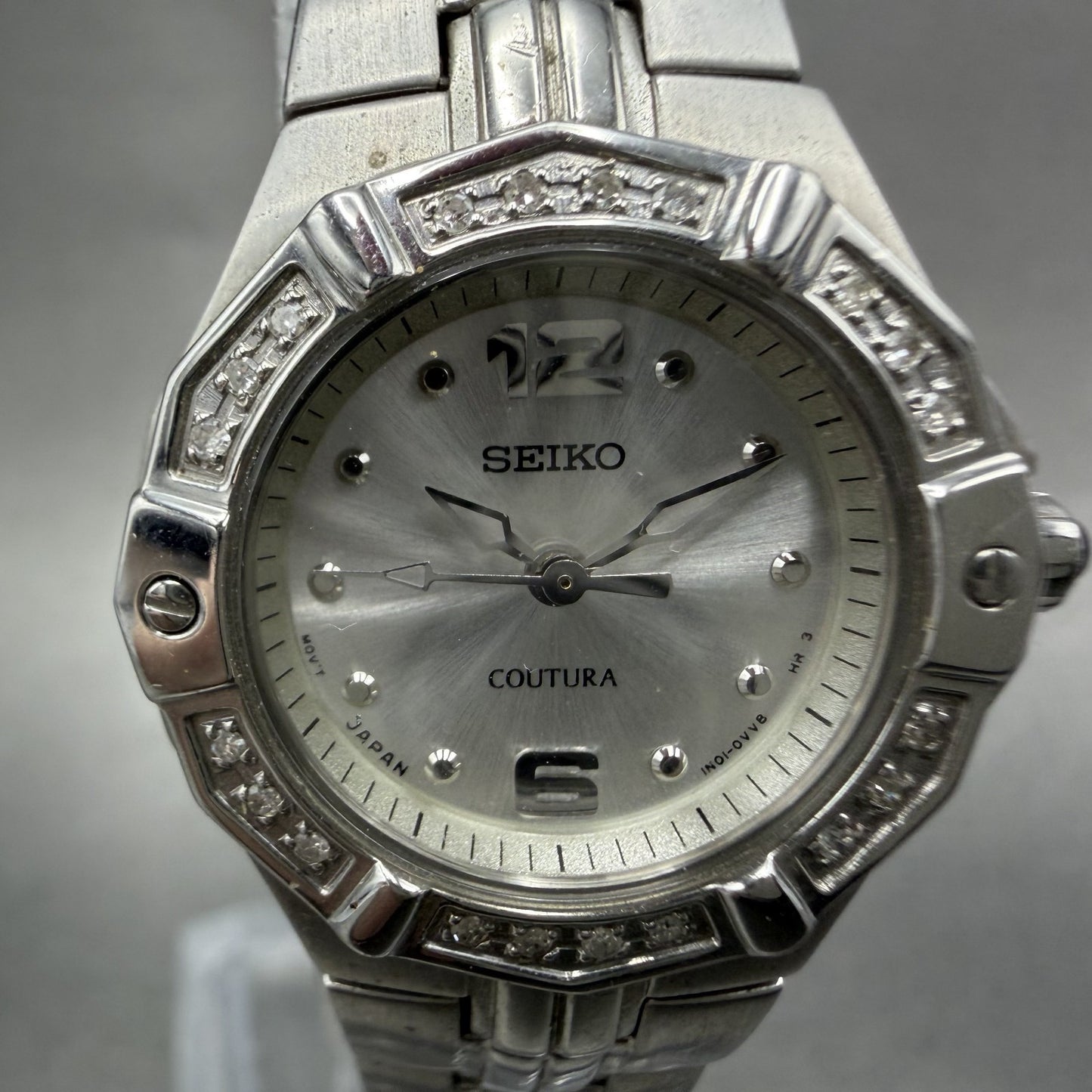 Seiko Coutura Watch Women 23mm Silver Dial Silver Tone 1n01-0le0 New Battery ABC1