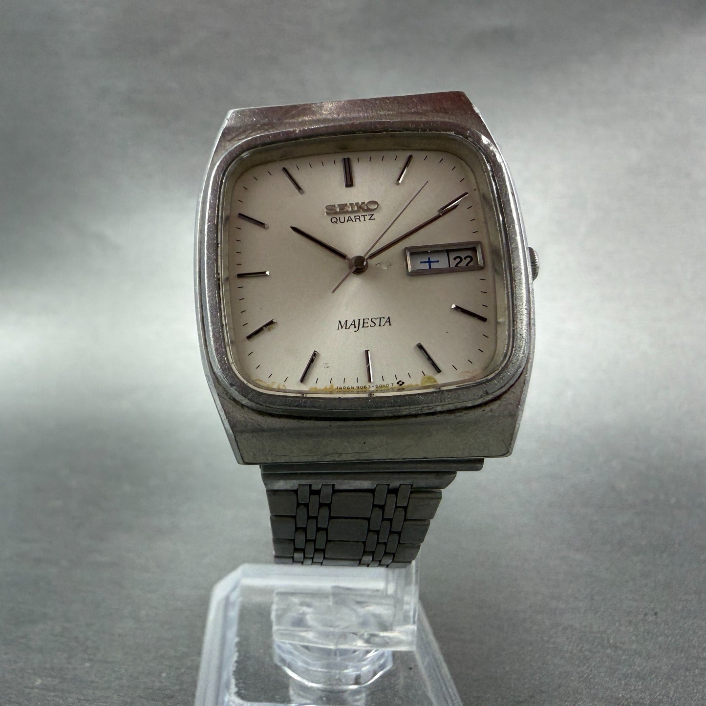 Seiko Majesta Watch Men 31mm Silver Dial Steel READ!!! Daydate 9063-5010 New Bat5