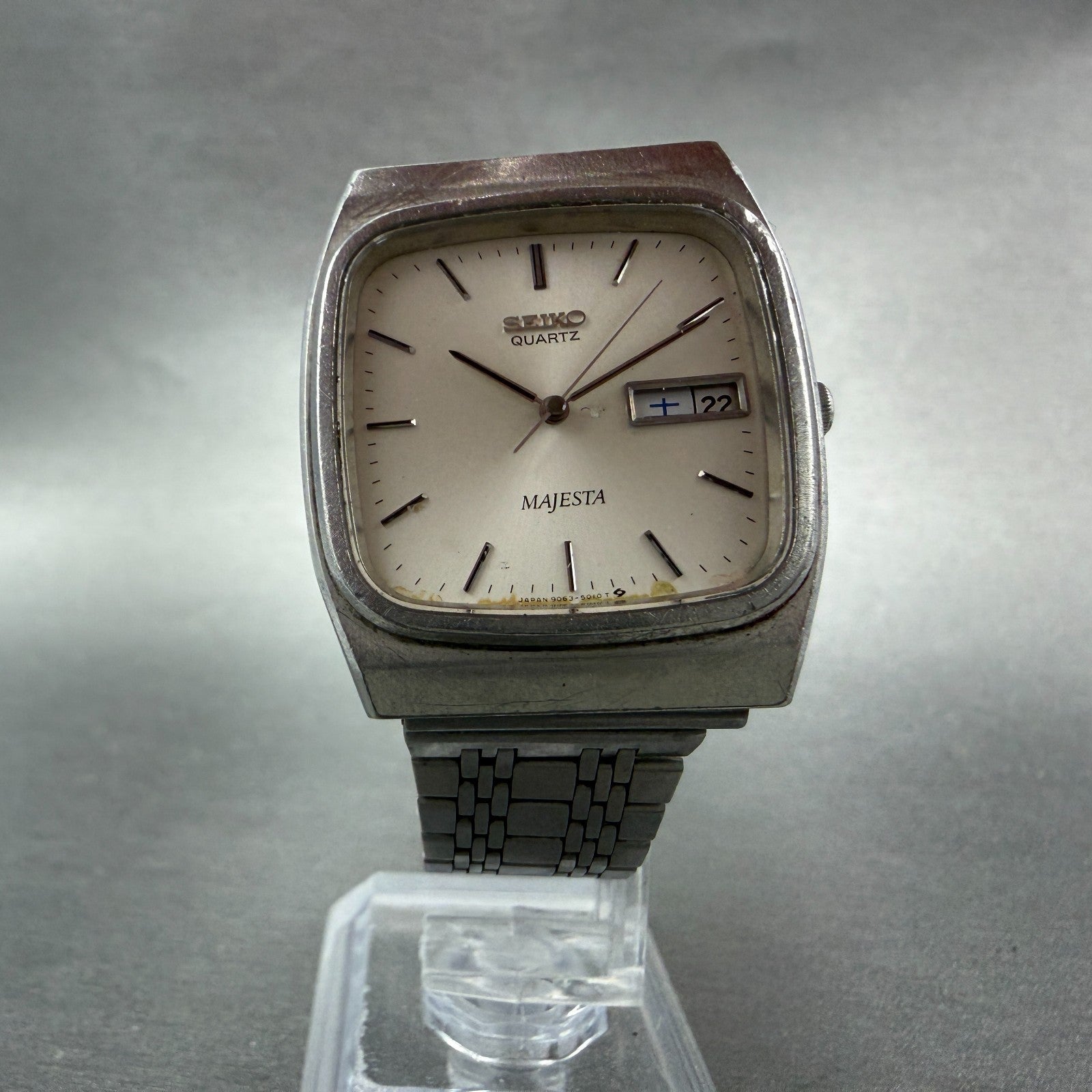Seiko Majesta Watch Men 31mm Silver Dial Steel READ!!! Daydate 9063-5010 New Bat5