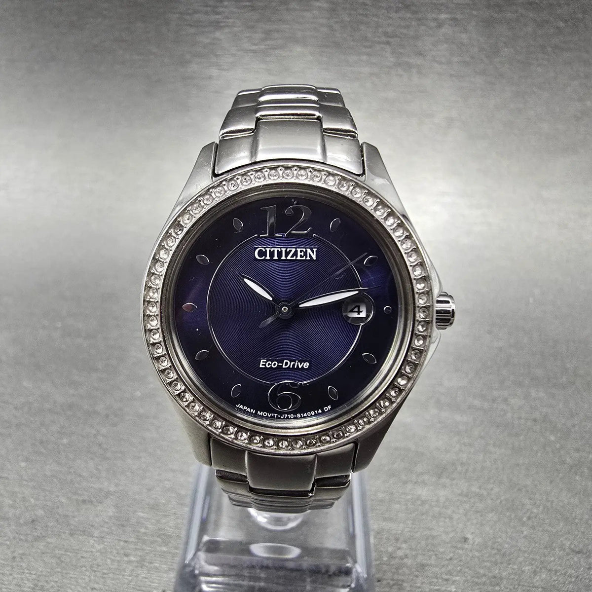 Citizen Silhouette Eco-Drive Watch Women 29mm Blue Dial Steel Date  FE1140-86L0