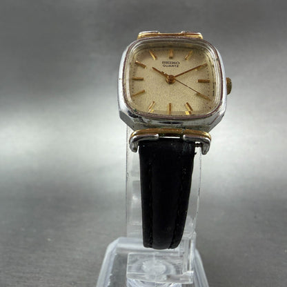 Seiko Watch Women 21mm Champagne Dial Two Tone Rectangle 1421-5400 New Battery5