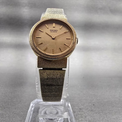 Seiko Watch Women 21mm Gold Dial Gold Tone Round 2320-0058 New Battery Vintage5