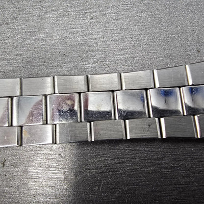 Seiko Bracelet 7mm Stainless Steel Silver Tone Tri Folding Clasp Vintage3