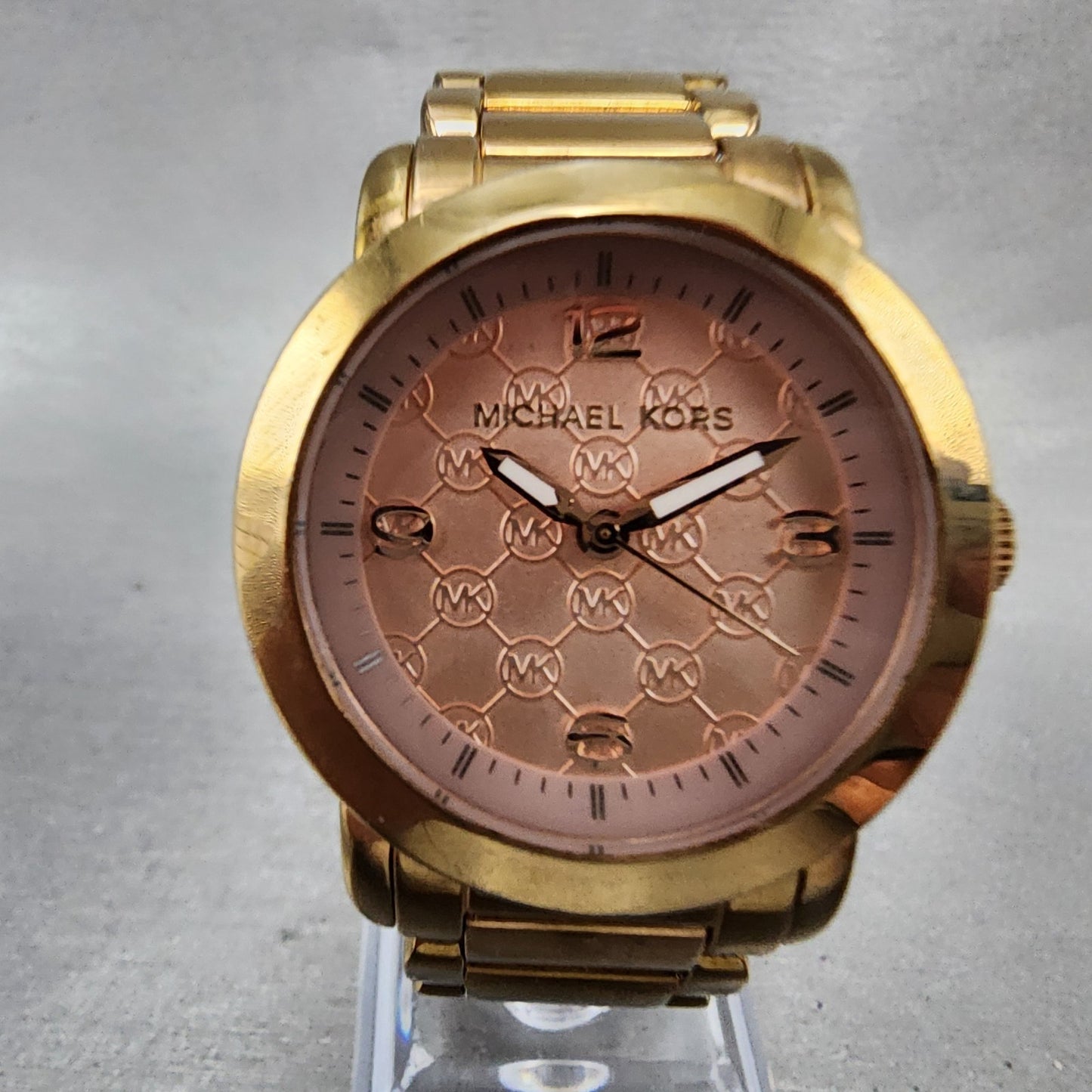 Michael kos Watch Women 34mm Rose Dial Rose Gold Tone Round MK3159 New Battery0