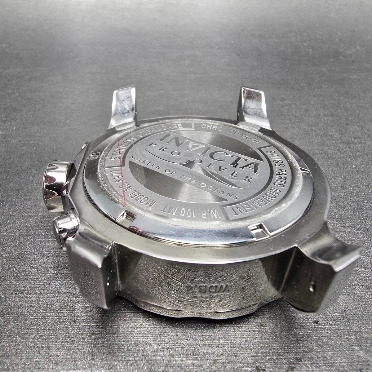 Invicta Pro Diver Chronograph Watch Men 48mm Black Dial Silver Tone 6977 New Bat10