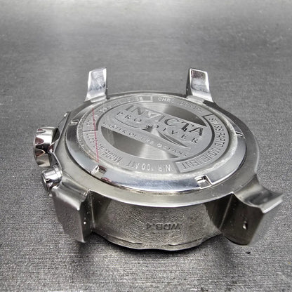 Invicta Pro Diver Chronograph Watch Men 48mm Black Dial Silver Tone 6977 New Bat10