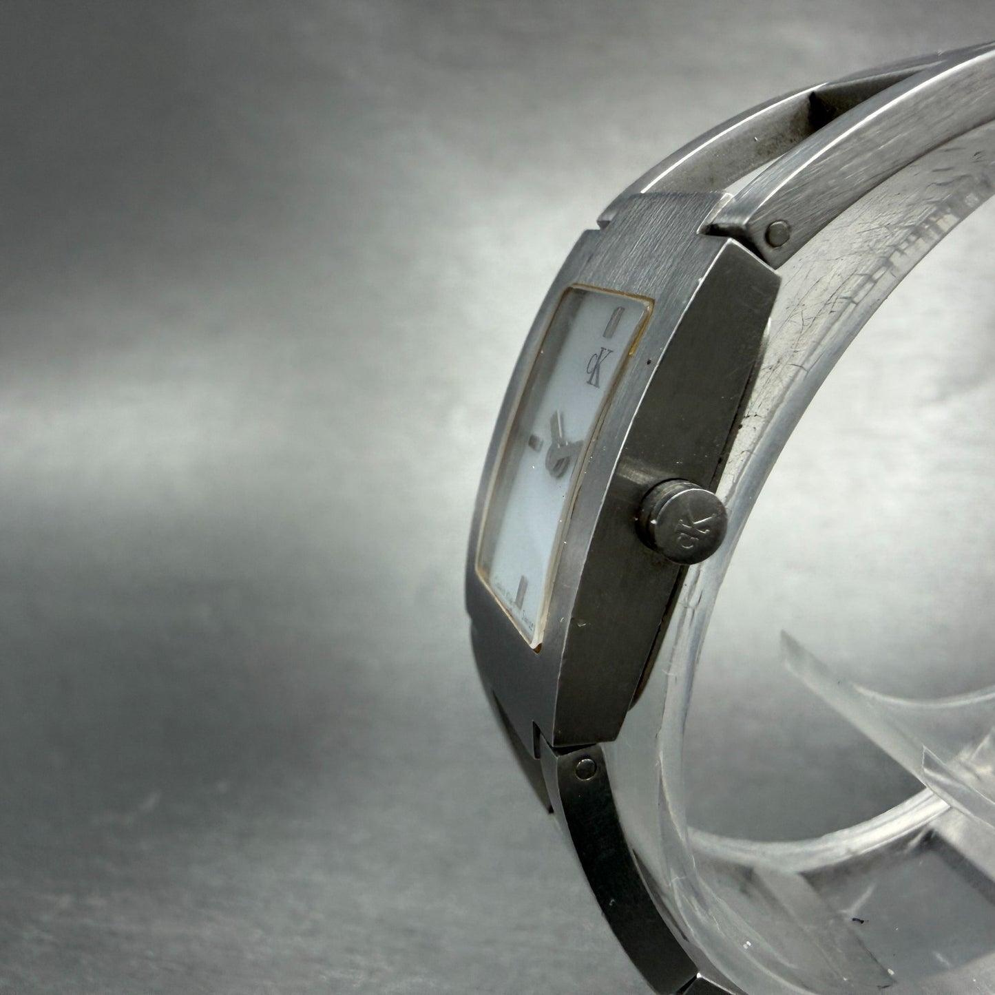 Calvin Klein Tank Watch Women 17mm White Dial Steel Rectangle K4111 New Battery2