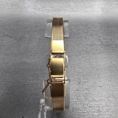 Citizen CQ Watch Women 17mm Cream Dial Gold Tone Gemmed 3220 New Battery NOS10