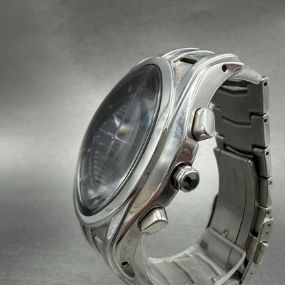 Seiko Wired Chronograph Watch Men 39mm Black Dial Steel Date 7T92-0JY0 New Batt2