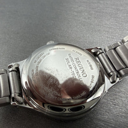 Citizen Reguno Watch Women 28mm White Dial Silver Tone Date Round Runs Solar9