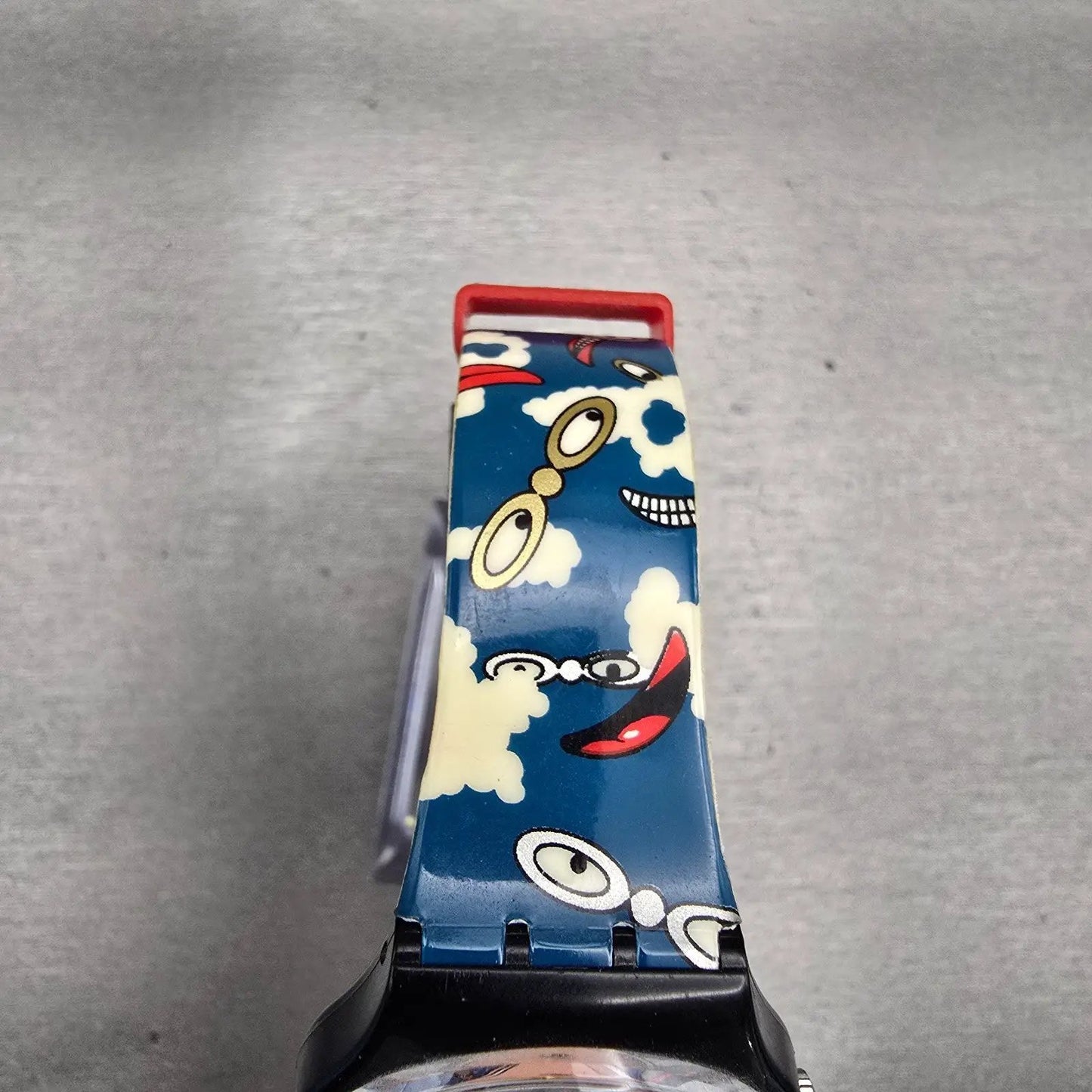 Swatch LOOKA Watch Men Blue Dial Black Tone Round GZ700 New Battery Vintage4