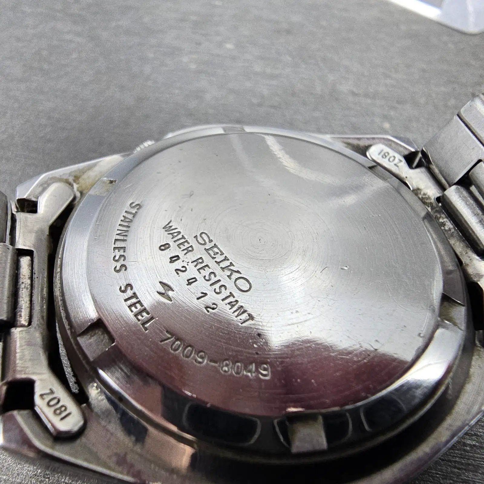 Seiko Automatic Watch Men 38mm Brown Dial Silver Tone Daydate 7009-8049 PARTS10