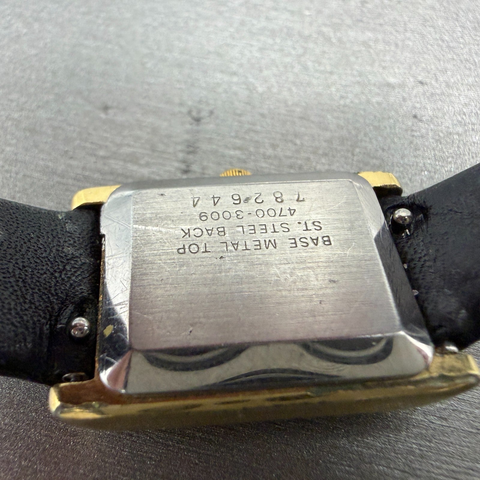 Seiko Tank Watch Women 19mm White Dial Gold Tone Rectangle 4700-3009 PARTS10